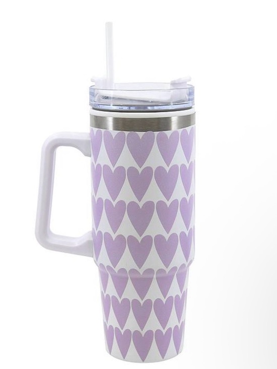 Other - Lavender Heart Travel 30oz Tumbler with Handle and Straw